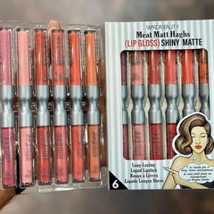 Warda Beauty Matte 2 in 1 Lip Gloss - Pack of 6